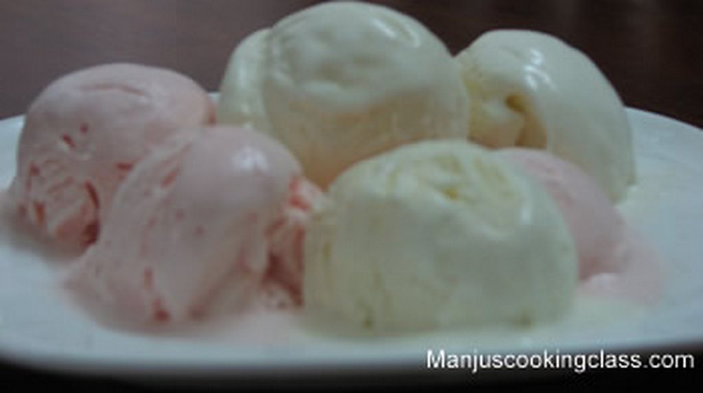Vanilla and Strawberry Ice cream
