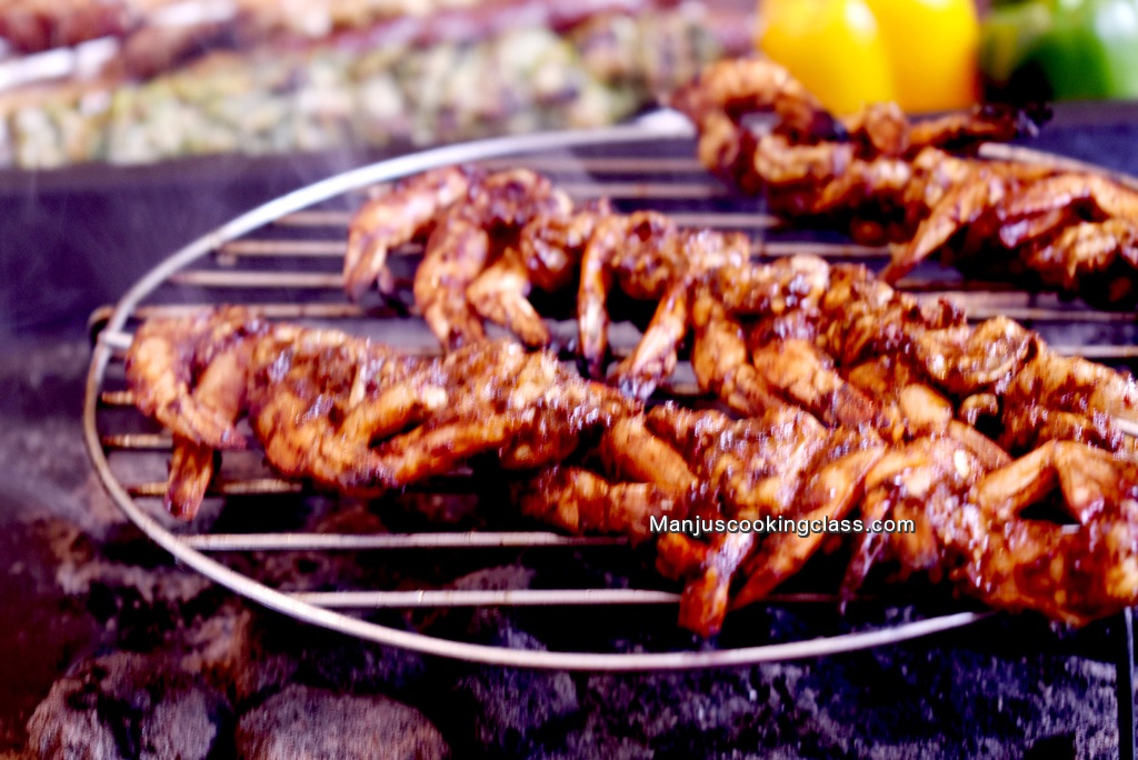 butterflied prawns barbecue