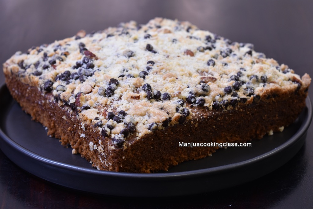 Eggless Coffee Streusel Cake