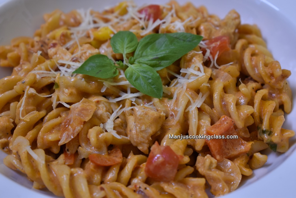 Pasta in creamy tomato sauce