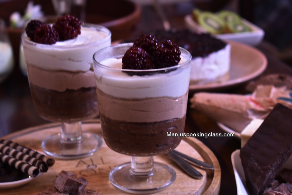 layered chocolate mousse