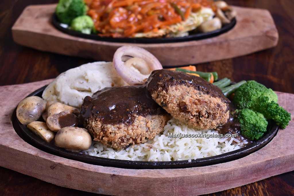 Veg Sizzler - Veg Cutlet Sizzler