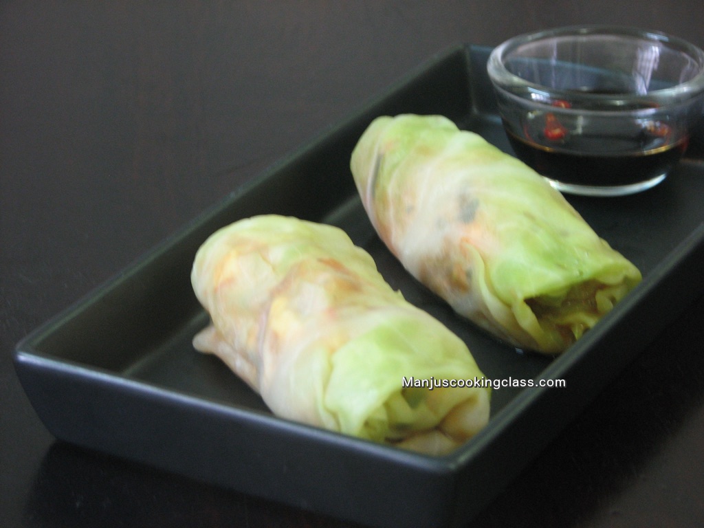 Vegetarian Steamed Cabbage Rolls